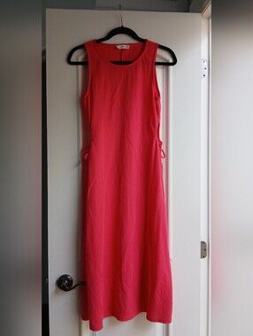 Mango Bright Coral Sleeveless Dress